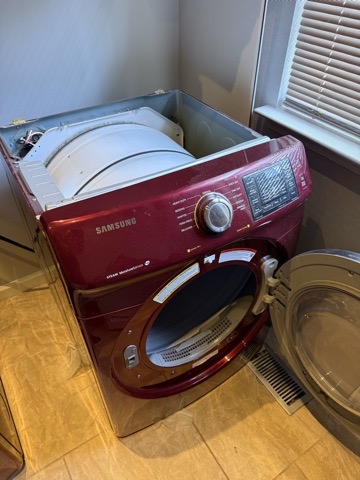 Dryer opened up for service