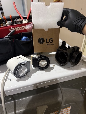 Washer drain pump, old and new