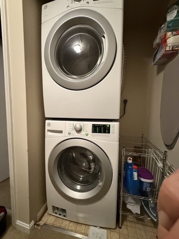 Stacked washer and dryer