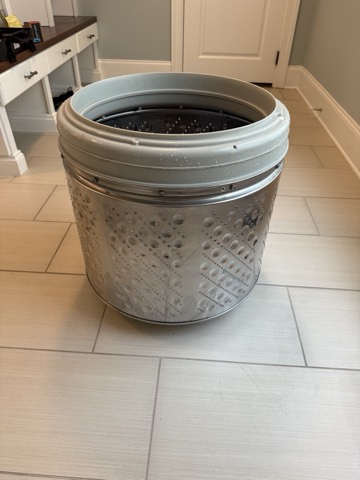 Washer tub pulled out